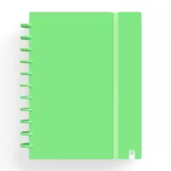 (66024121) CARCHIVO CUADERNO INGENIOX FOAM ESPIRAL A4 80H 100GR CUADRÍCULA 5X5 TAPAS PP SEMI-RÍGIDO CIERRE C/GOMA VERDE PASTEL