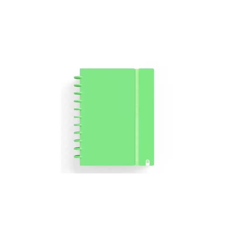 (66024121) CARCHIVO CUADERNO INGENIOX FOAM ESPIRAL A4 80H 100GR CUADRÍCULA 5X5 TAPAS PP SEMI-RÍGIDO CIERRE C/GOMA VERDE PASTEL