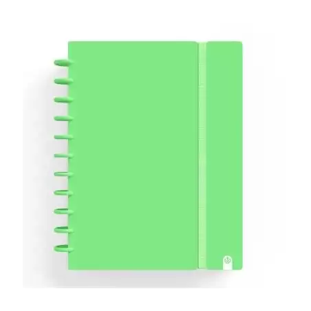 (66024121) CARCHIVO CUADERNO INGENIOX FOAM ESPIRAL A4 80H 100GR CUADRÍCULA 5X5 TAPAS PP SEMI-RÍGIDO CIERRE C/GOMA VERDE PASTEL