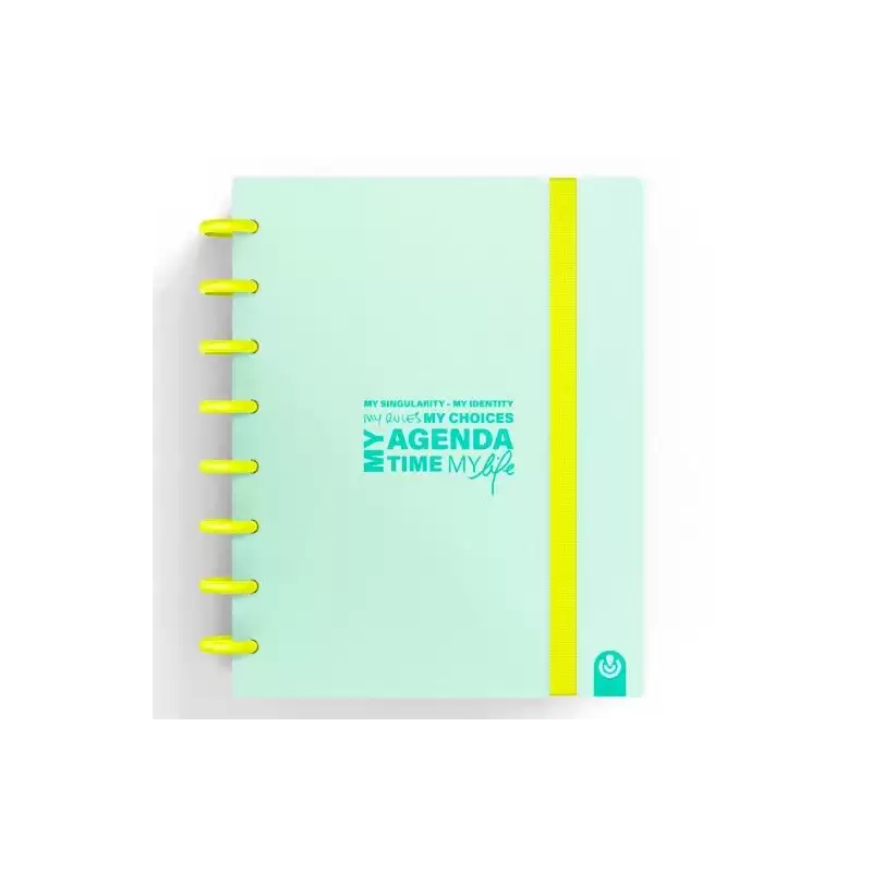 (66053517) CARCHIVO AGENDA DE DISCOS INGENIOX SIN FECHA A5 80H 100GR SV NEÓN MENTA PASTEL