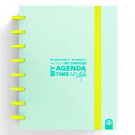 (66053517) CARCHIVO AGENDA DE DISCOS INGENIOX SIN FECHA A5 80H 100GR SV NEÓN MENTA PASTEL