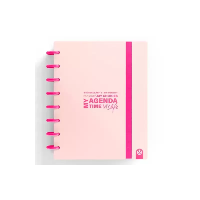 (66053525) CARCHIVO AGENDA DE DISCOS INGENIOX SIN FECHA A5 80H 100GR SV NEÓN ROSA PASTEL