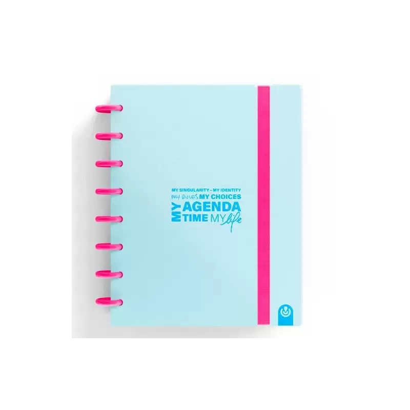 (66053530) CARCHIVO AGENDA DE DISCOS INGENIOX SIN FECHA A5 80H 100GR SV NEÓN AZUL PASTEL