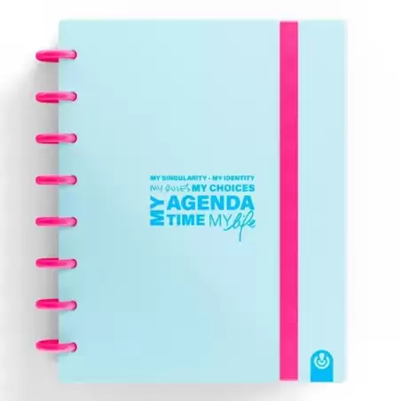 (66053530) CARCHIVO AGENDA DE DISCOS INGENIOX SIN FECHA A5 80H 100GR SV NEÓN AZUL PASTEL