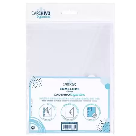(66125001) CARCHIVO SOBRE INGENIOX A5 EXTRAÍBLE CIERRE C/VELCRO POLIPROPILENO TRANSPARENTE