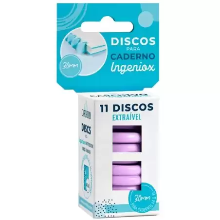 (66144014) CARCHIVO ESTUCHE 11 DISCOS PARA CUADERNO INGENIOX 30MM PLÁSTICO MALVA