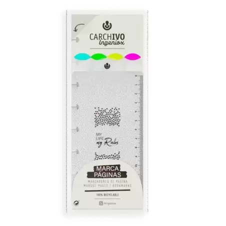 (66164299) CARCHIVO MARCAPÁGINAS INGENIOX EXTRAÍBLES 4 POSICIONES POLIPROPILENO NEON