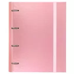 (12257425) CARCHIVO CARPETA ANILLAS 4X35MM CARPEBLOCK METAL C/RECAMBIO 100H A4 90GR 1 BANDA COLOR CARTÓN PLASTIFICADO ROSA
