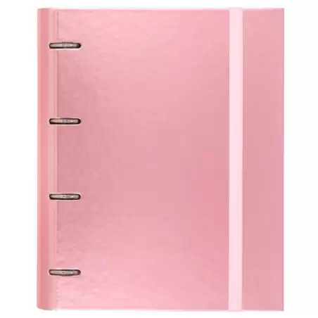 (12257425) CARCHIVO CARPETA ANILLAS 4X35MM CARPEBLOCK METAL C/RECAMBIO 100H A4 90GR 1 BANDA COLOR CARTÓN PLASTIFICADO ROSA