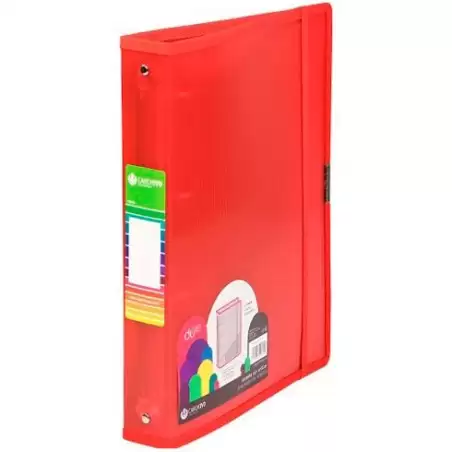 (12371453) CARCHIVO CARPETA ANILLAS 4 X 40MM A4+ C/GOMA PP DUNE ROJO