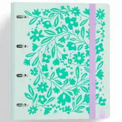 (12457445) CARCHIVO CARPETA ANILLAS 4X35MM CARPEBLOCK 360 C/RECAMBIO 100H 90GR 4 SEPARADORES PP RÍGIDO FOAM VERDE PASTEL