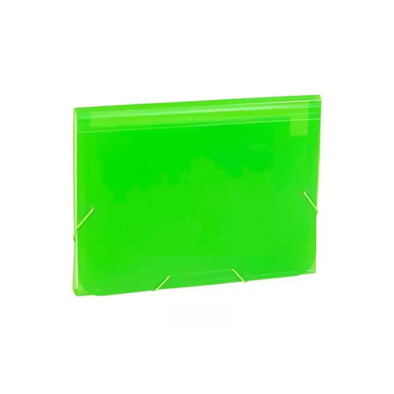 (1913KF51) CARCHIVO CLASIFICADOR ACORDEÓN FOLIO 13 DPTOS C/GOMA PP TRANSLÚCIDO VERDE