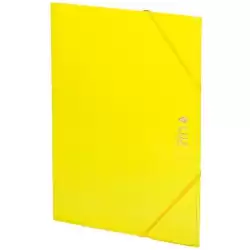 (2033L20) CARCHIVO CARPETA 3 SOLAPAS FOLIO C/GOMAS CARTÓN BRILLO LUZ AMARILLO