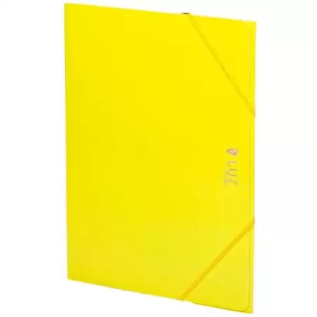 (2033L20) CARCHIVO CARPETA 3 SOLAPAS FOLIO C/GOMAS CARTÓN BRILLO LUZ AMARILLO