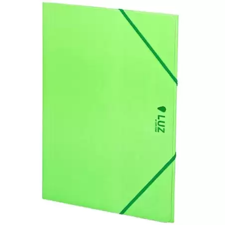 (2033L21) CARCHIVO CARPETA 3 SOLAPAS FOLIO C/GOMAS CARTÓN BRILLO LUZ VERDE