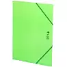 (2033L21) CARCHIVO CARPETA 3 SOLAPAS FOLIO C/GOMAS CARTÓN BRILLO LUZ VERDE
