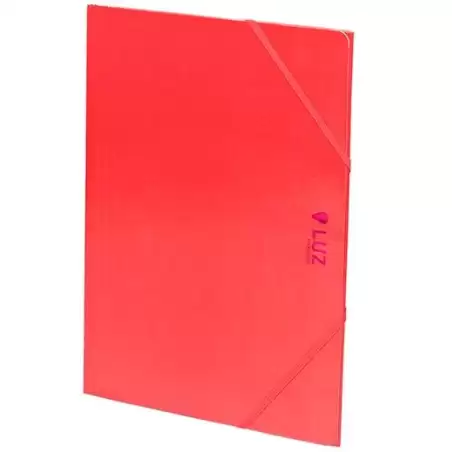 (2033L60) CARCHIVO CARPETA 3 SOLAPAS FOLIO C/GOMAS CARTÓN BRILLO LUZ ROSA