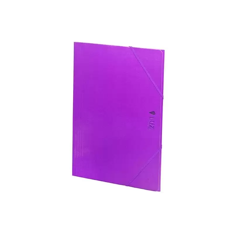 (2033L62) CARCHIVO CARPETA 3 SOLAPAS FOLIO C/GOMAS CARTÓN BRILLO LUZ VIOLETA