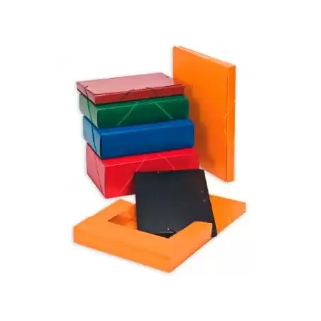 (373BM34) CARCHIVO CARPETA DE PROYECTOS 3CM MONTADA CARTÓN COMPACTO PINTADO BRILLO CON GOMAS FOLIO NEGRO