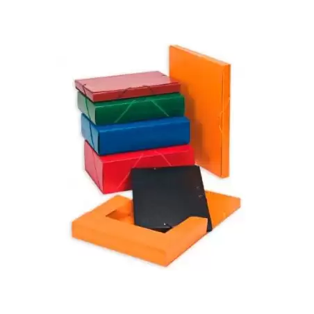 (379BM34) CARCHIVO CARPETA DE PROYECTOS 9CM MONTADA CARTÓN COMPACTO PINTADO BRILLO CON GOMAS FOLIO NEGRO