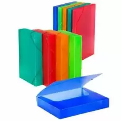 (385KF50) CARCHIVO CARPETA DE PROYECTOS 5CM MONTADA PP TRANSLÚCIDO CON GOMAS FOLIO AZUL