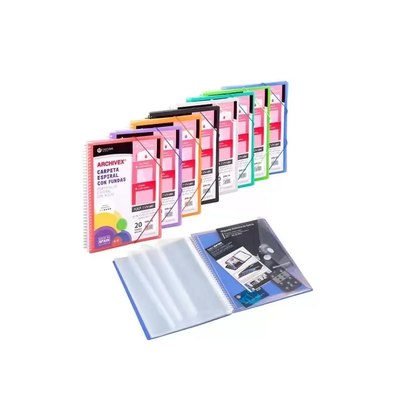 (53033002) CARCHIVO ARCHIVEX-STAR CANGURO PERSONALIZABLE A4 CON 30 FUNDAS PP ESPIRAL INCOLORO