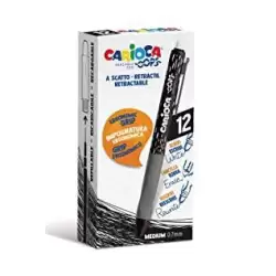 (4304301) CARIOCA BOLÍGRAFO TINTA BORRABLE OOPS RETRÁCTIL 0.7MM MONOCOLOR NEGRO CAJA 12 UD