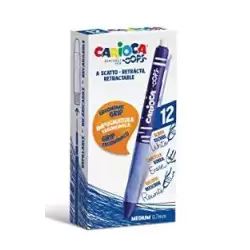(4304302) CARIOCA BOLÍGRAFO TINTA BORRABLE OOPS RETRÁCTIL MONOCOLOR AZUL CAJA 12 UD