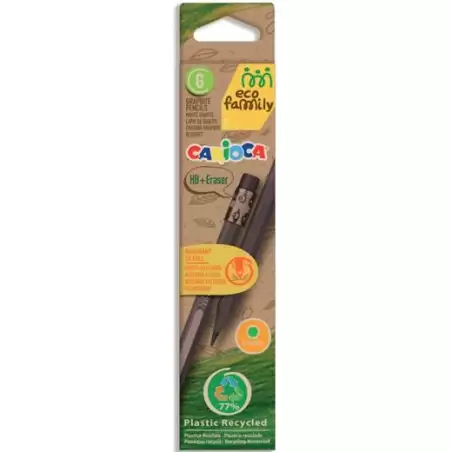 (43091) CARIOCA ESTUCHE 6 LÁPICES DE GRAFITO TITA ECO FAMILY HB CON GOMA