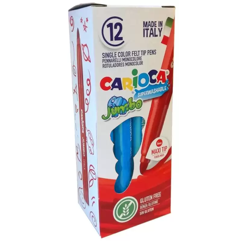 (4013010) CARIOCA ROTULADOR JUMBO PUNTA MAXI AZUL CLARO CAJA 12UD