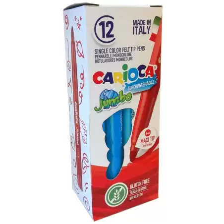 (4013010) CARIOCA ROTULADOR JUMBO PUNTA MAXI AZUL CLARO CAJA 12UD