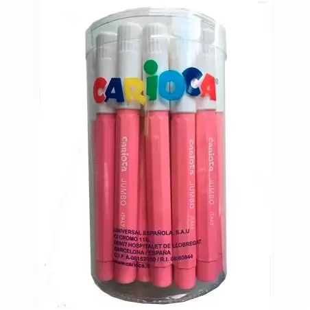 (403380/12) CARIOCA ROTULADOR JUMBO PUNTA GRUESA ROSA BOTE 30 UD