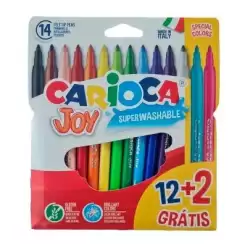 (40533) CARIOCA ROTULADORES JOY SUPER LAVABLES C/SURTIDOS ESTUCHE 12+2 UD GRATIS