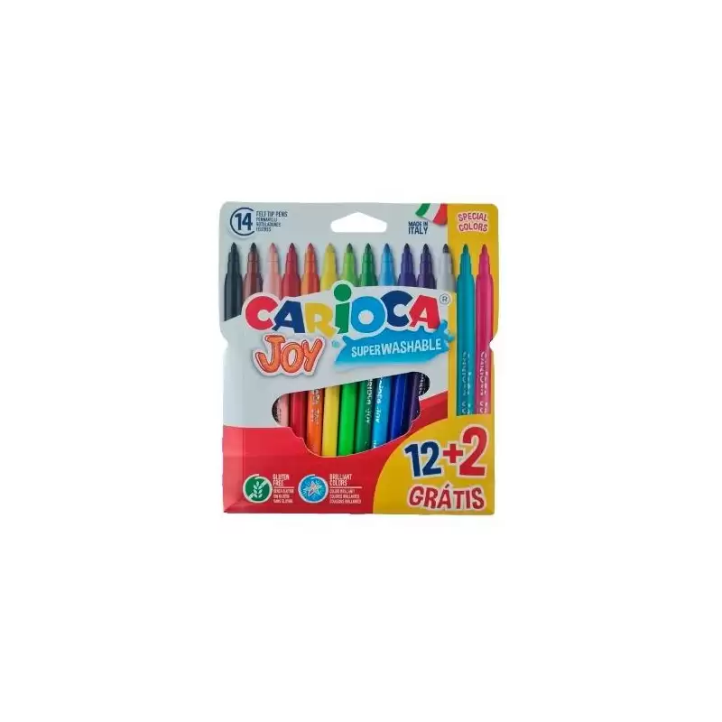 (40533) CARIOCA ROTULADORES JOY SUPER LAVABLES C/SURTIDOS ESTUCHE 12+2 UD GRATIS