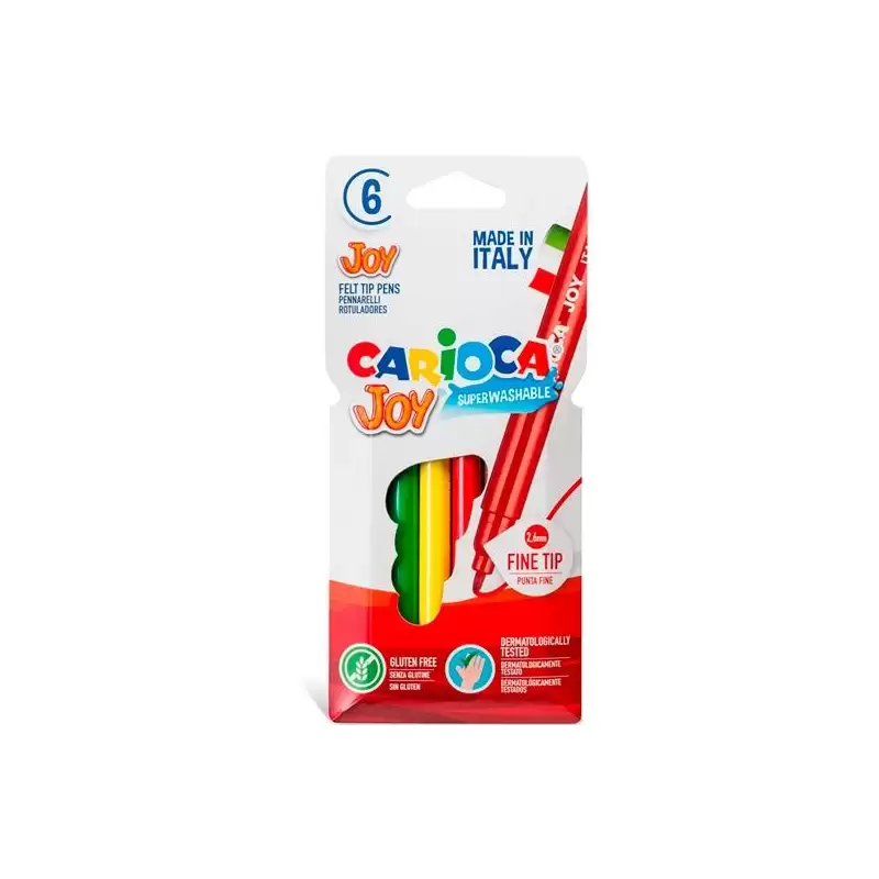 (40549) CARIOCA ROTULADOR JOY PUNTA FINA COLORES SURTIDOS ESTUCHE 6 UD