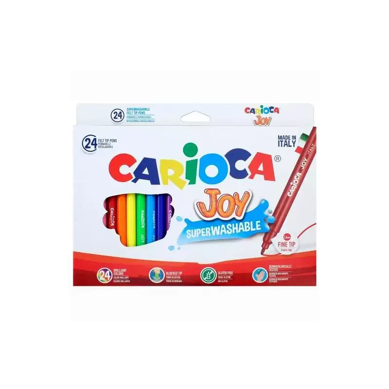 (40615 / 40532) CARIOCA ROTULADOR JOY PUNTA FINA COLORES SURTIDOS ESTUCHE 24 UD