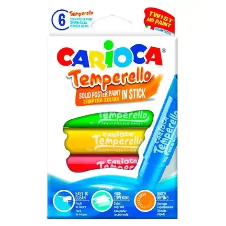 (42739) CARIOCA TÉMPERA SÓLIDA TEMPERELLO COLORES - CAJA DE 6
