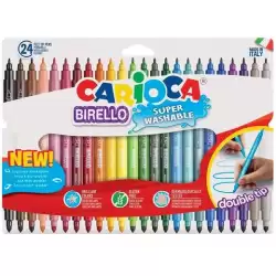 (42758) CARIOCA ROTULADOR BIRELLO DOBLE PUNTA FINA/MEDIA COLORES SURTIDOS ESTUCHE 24 UD
