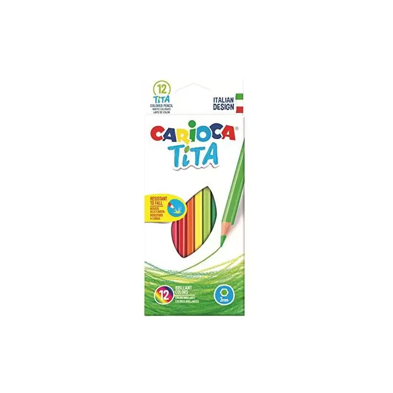 (42793) CARIOCA LÁPICES DE COLORES TITA SURTIDOS ESTUCHE 12 UD