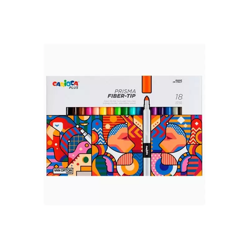 (45206) CARIOCA PLUS ROTULADORES PRISMA COLORES SURTIDOS CAJA 18 UD