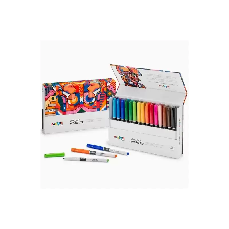 (45208) CARIOCA PLUS ROTULADORES PRISMA COLORES SURTIDOS CAJA RÍGIDA 30 UD