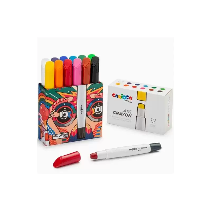 (45213) CARIOCA PLUS ART CRAYONS COLORES SURTIDOS ESTUCHE 12 UD