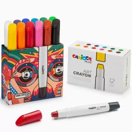 (45213) CARIOCA PLUS ART CRAYONS COLORES SURTIDOS ESTUCHE 12 UD