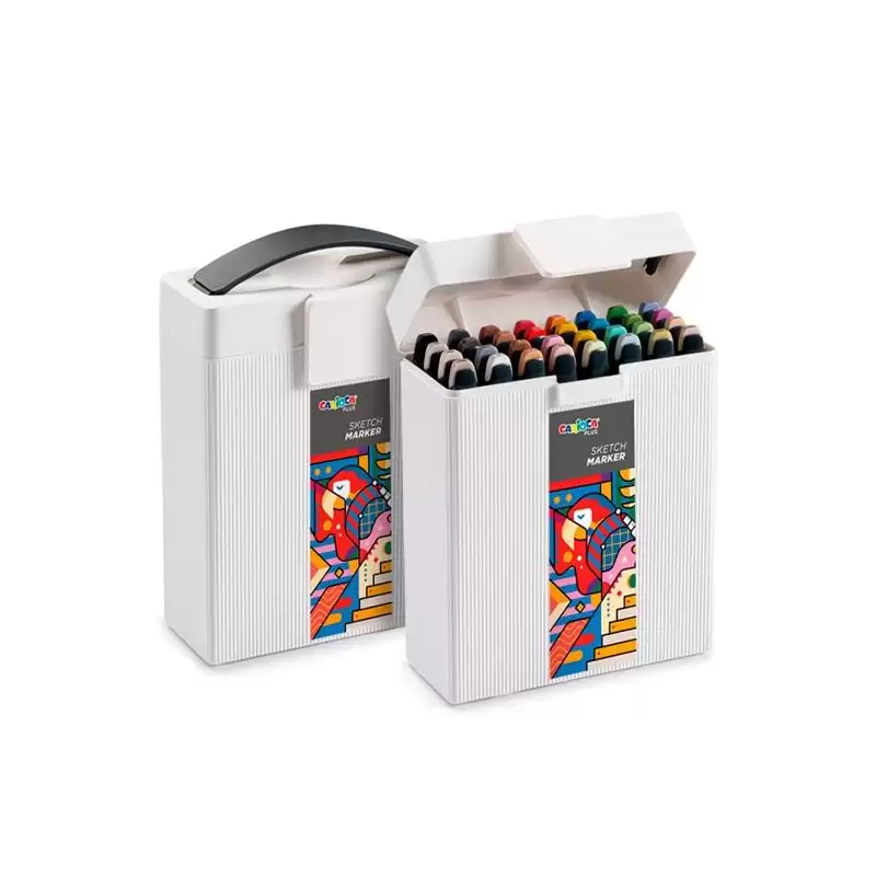 (45242) CARIOCA PLUS SKETCH MARKER DOBLE PUNTA CINCEL/PINCEL COLORES SURTIDOS CAJA PREMIUM 32 UD