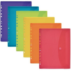 (400170115) OXFORD SOBRE MULTITALADRO CON VELCRO A5+ PP EXTRA CRISTAL C/SURTIDOS