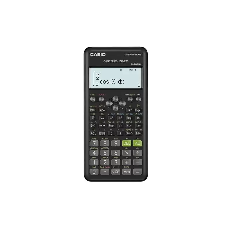 (FX-570ES PLUS-2) CASIO CALCULADORA CIENTIFICA FX-570ES PLUS 2ND EDITION 10+2 DÍGITOS 417 FUNCIONES 9 MEMORIAS NEGRO