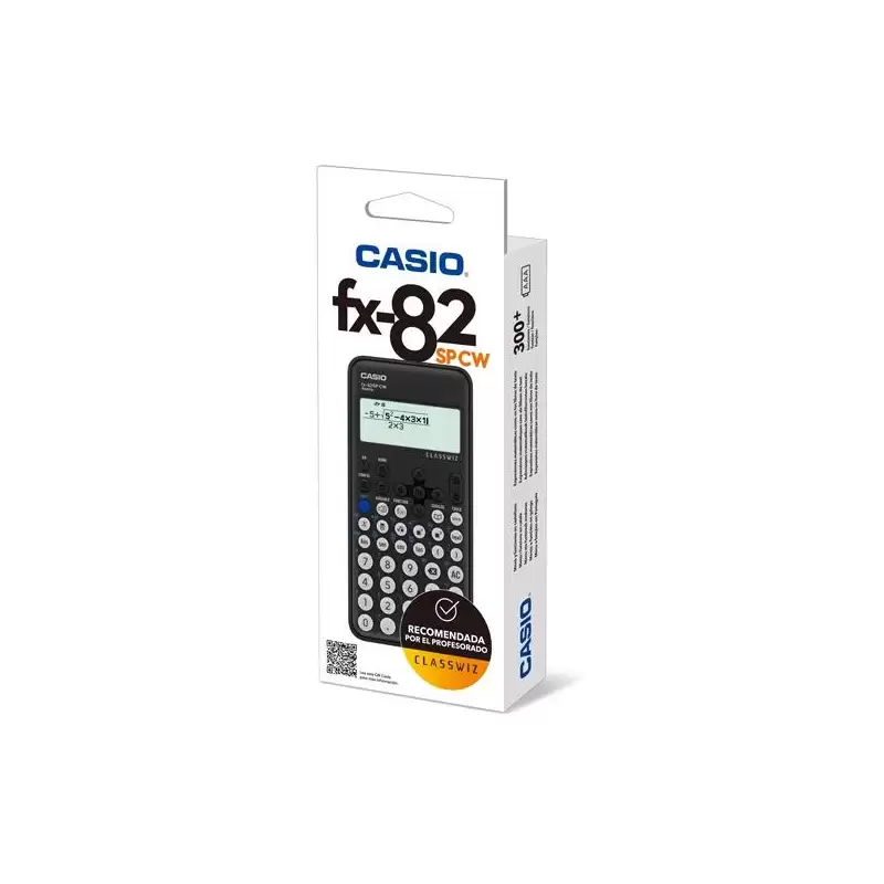 (FX-82SPCW) CASIO CALCULADORA CIENTIFICA NEGRA 15 Y 10+2 DÍGITOS 293 FUNCIONES Y 9 MEMORIAS FX-82SPCW