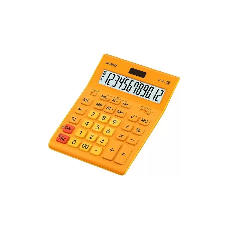 (GR-12C-RG) CASIO CALCULADORA DE OFICINA SOBREMESA 12 DÍGITOS NARANJA