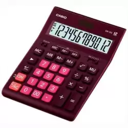 (GR-12C-WR) CASIO CALCULADORA DE OFICINA SOBREMESA 12 DÍGITOS GRANATE