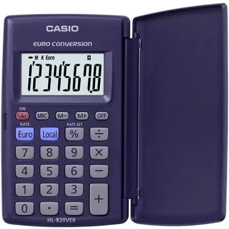 (HL-820VER) CASIO CALCULADORA DE OFICINA HL-820VER 8 DÍGITOS VIOLETA OSCURO
